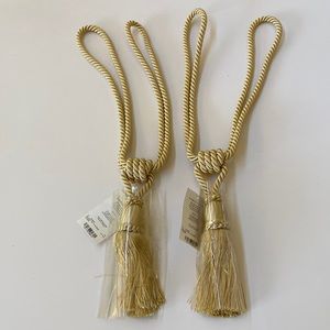 Drapery tie rope style backs in silky satin finish in brushed gold